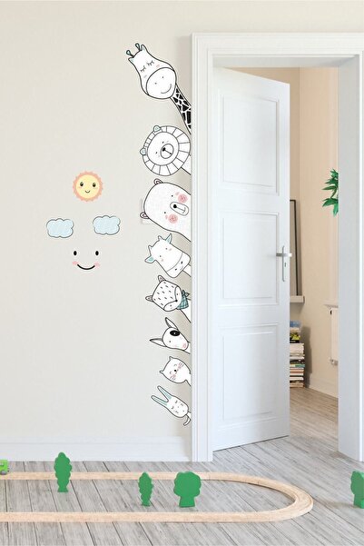 Kt Grup Kapı Kenarı Sevimli Hayvan Arkadaşlar Çocuk Ve Bebek Odası Duvar Stic...