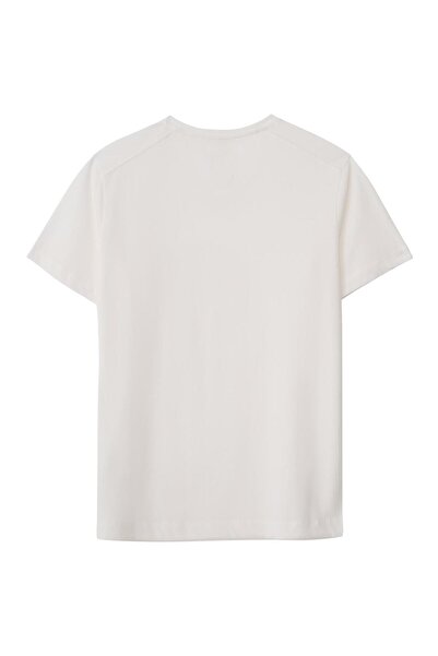 Nors White Regular V-Neck T-Shirt