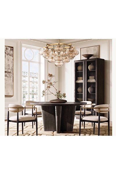 Latanwood Vanessa Yuvarlak Ahşap Yemek Masası