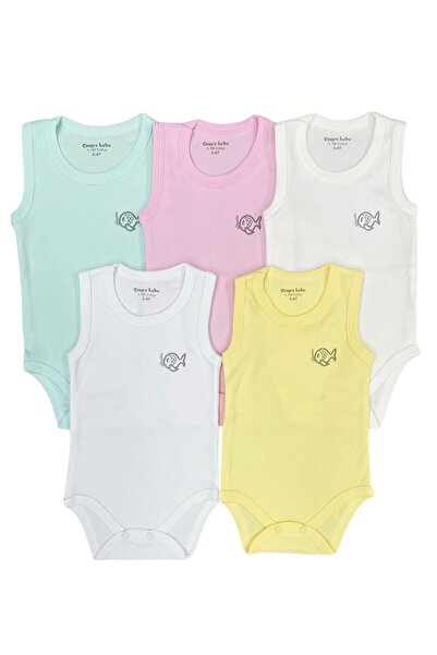CEMRE BEBE 5 Lİ Aylık Ve Yaş Pamuklu Çıtçıtlı Bebek Body Zıbın Kız Erkek Bebek Çıtçıtlı Badi