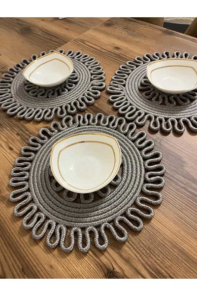 eftlyhome Wicker Jute Runner Basket Set - American Service, Plate and Plate Base Inclus
