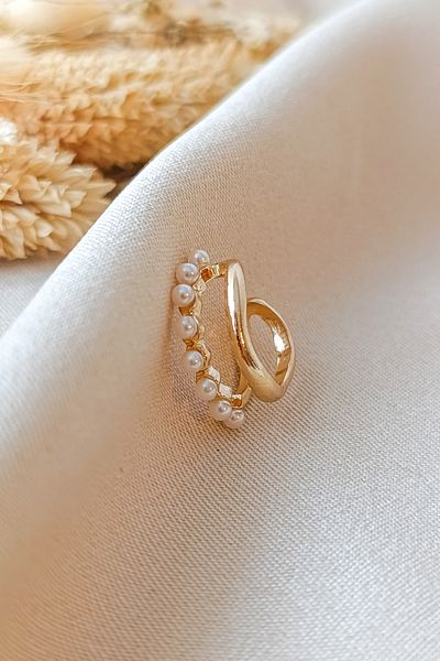 COSİTA Double LooK pearl Row CartilaGe EarrinGS