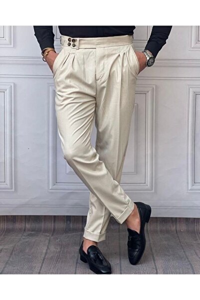 MODEFENDİ Dört düğme pileli kumaş pantolon