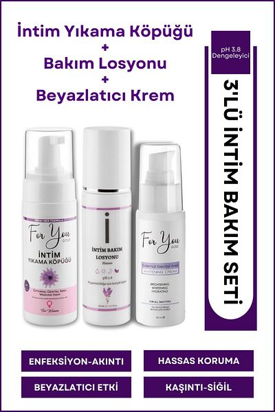 For You Gold Genital Cleansing Foam & Whitening Cream 50 ml & Genital Care Lotion