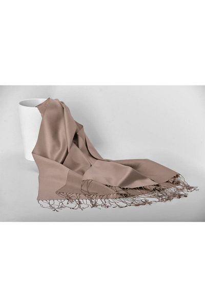ARMANDA 100% Silk Shawl - Mink