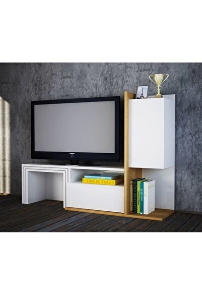 Decorotika Begi Tv Ünitesi Beyaz Teak