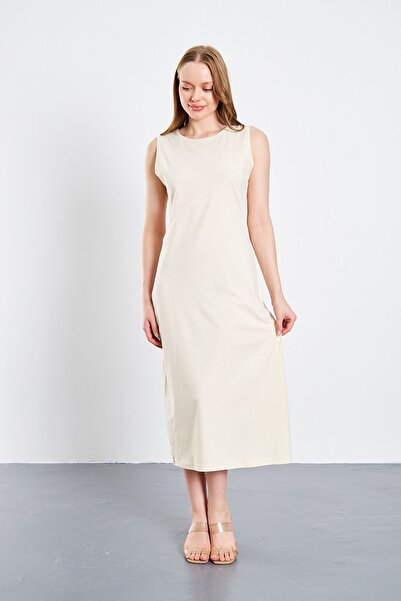 CrazyShopping Set of 2 - Long Sleeveless Dress, Lined Underwear and Underskirt Petticoat