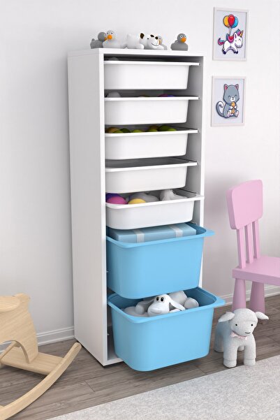 Pratico Zola 7 Sepetli Dolap Oyuncak Dolabı Çok Amaçlı Mutfak Banyo Kiler Dol...