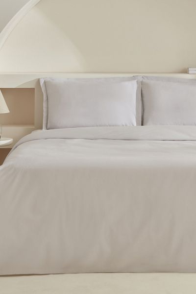 Karaca Home White Collection Lavin King Size Duvet Cover Set Stone