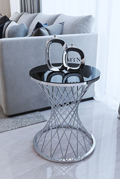 Nies Aksesuar Tekli Hasır Gümüş Kaplama Siyah Cam