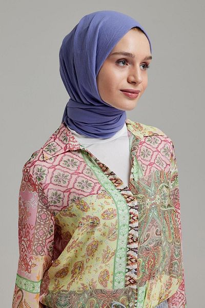 Qef Violet Soft Combed Cotton Shawl