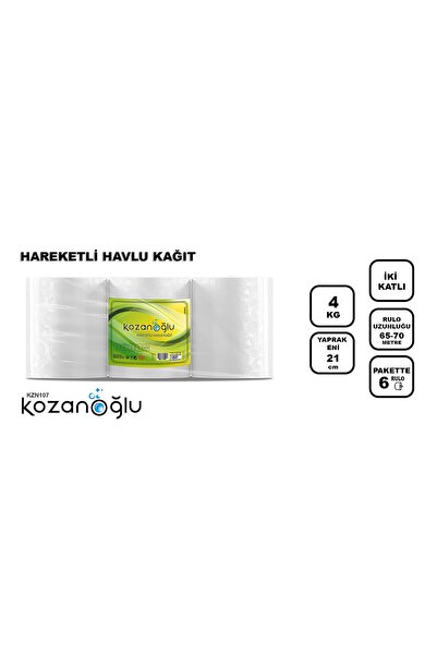 kozanoğlu KOZANOĞLU KZN107 HAREKETLİ HAVLU KAĞIT 21 CM 4KG 6LI