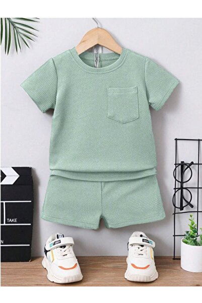 Mai Perla Pamuklu Waffle Kumaş Cep Detaylı Yazlık 2'li Takım