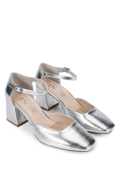 Tamer Tanca Gray Vegan Women's Heeled Shoes