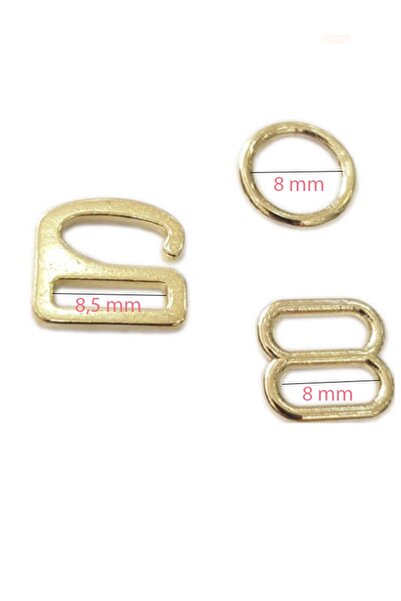 Klinkshop Sütyen Askısı Ayar Tokası Seti-Gold Renk