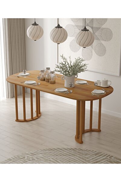 woodizy Doğal Masif Ahşap Fagus Yemek Masası