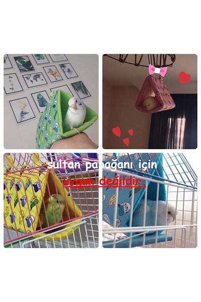 Kuşarkadaşım Budgie Nest Sleeping Hammock Tent Green Mhbthmk08