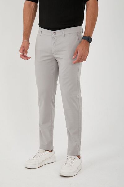 BROCARD Light GrAy Men's Slim Fit LycrA Chino PAnts