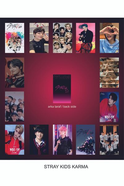 Umut Matbaacılık Stray Kids Çift Taraflı 14 Adet Fotokart Seti, Double Side P...