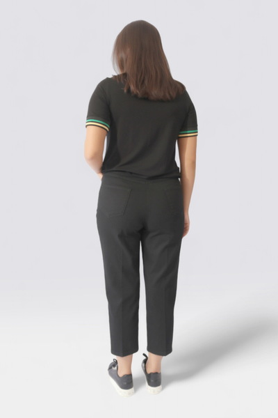 TOLGA SARAÇOĞLU 30210 SİYAH GİZLİ LASTİKLİ BİLEK BOY PAMUK PANTOLON