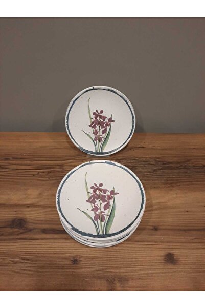 Keramika طبق كيك كيراميكا 20 سم 6 قطع زهور أنادولية