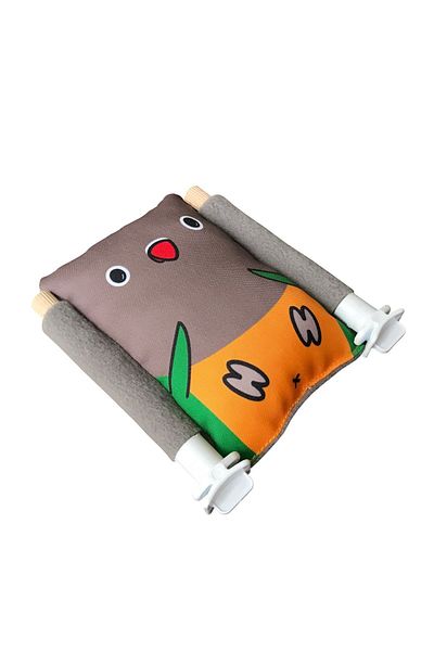 Kuşarkadaşım Bird Bed Soft Resting Pillow Double Sided Sleeping Perch Gray Orange Lovebird Bed Perch