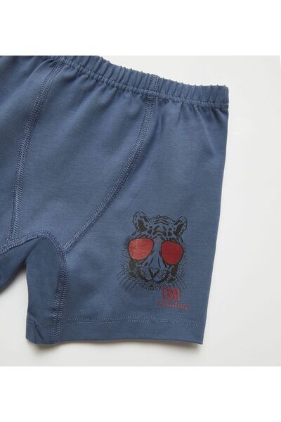 natuline Αγορίστικο Βαμβακερό Λάικρα Μπόξερ 4'l Cool Tıger Λάικρα 3504-4