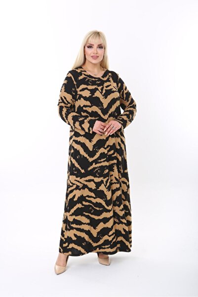 mezura tekstil Plus Size Viscose Combed Cotton - Maxi Φόρεμα Κατάλληλο για Hijab