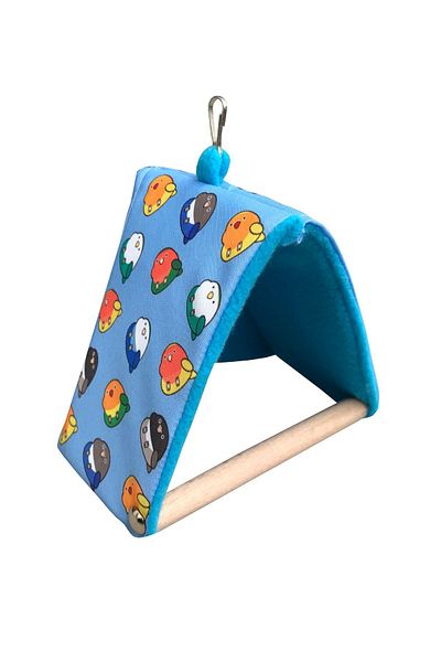 Kuşarkadaşım Sevda & Lovebird Blue Sleeping Swing Wind-Breaking Tent Swing