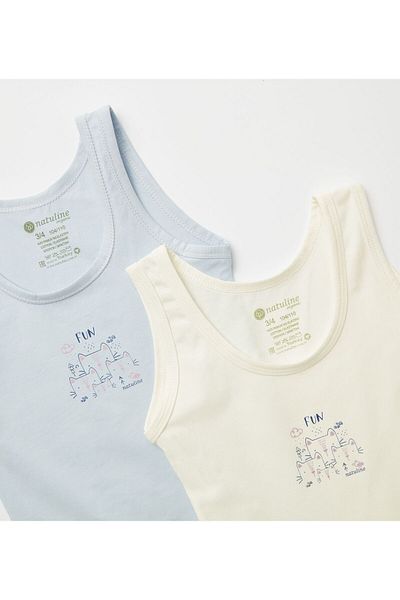 natuline Girl's FUN CAT Lycra 4-pack Undershirt