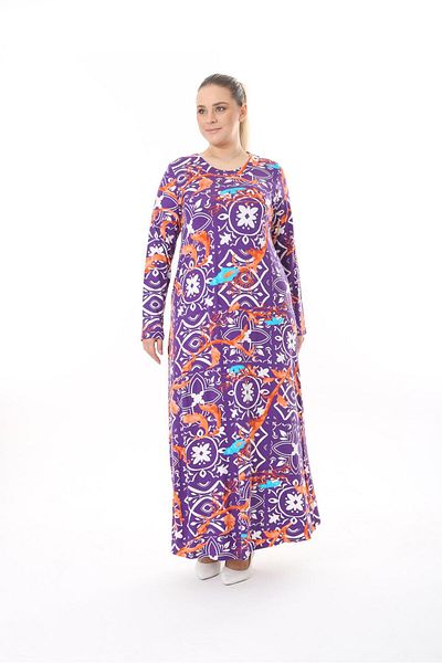 mezura tekstil Plus Size Viscose Combed Cotton - Maxi Dress Suitable for Hijab