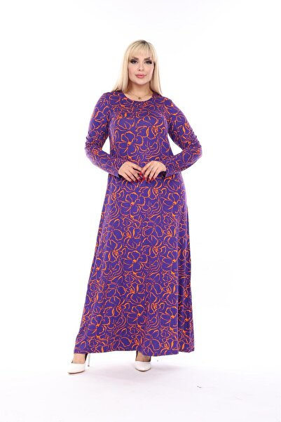 mezura tekstil Plus Size Viscose Combed Cotton - Maxi Φόρεμα Κατάλληλο για Hijab