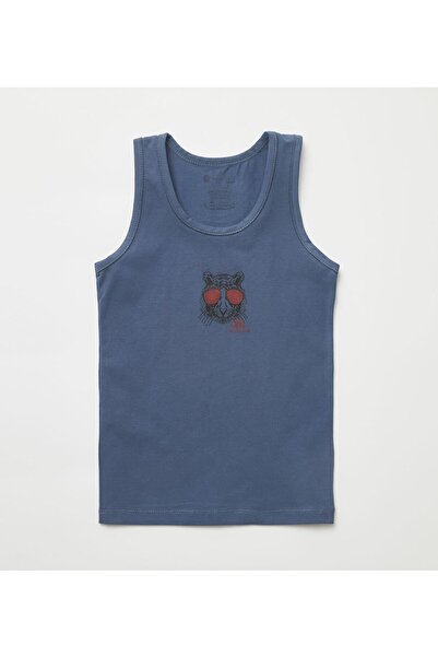 natuline Boy's Organic Cotton Lycra Undershirt 2-pack Cool Tiger 3004-2