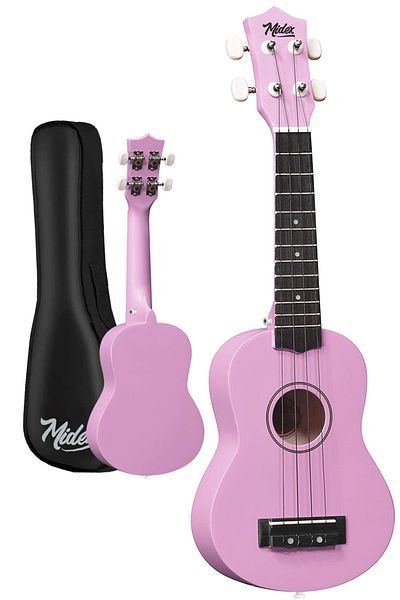 Midex Lilac Soprano UKX-901PU Ukulele - Τσάντα κρεμάστρας και μέθοδος Pena