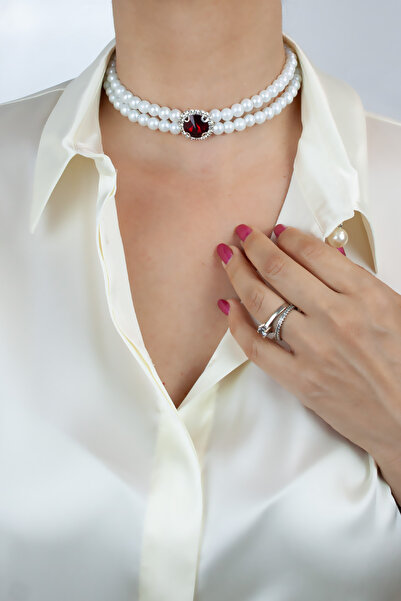 Pridza صف مزدوج من اللؤلؤ الزجاجي