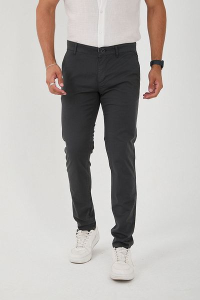 BROCARD Ανδρικό παντελόνι Lycra Slim Fit Anthracite Chino