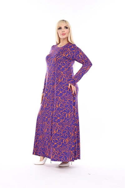 mezura tekstil Plus Size Viscose Combed Cotton - Maxi Φόρεμα Κατάλληλο για Hijab