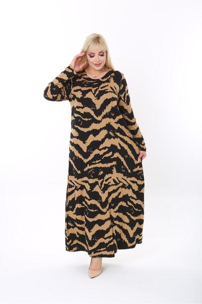 mezura tekstil Plus Size Viscose Combed Cotton - Maxi Φόρεμα Κατάλληλο για Hijab