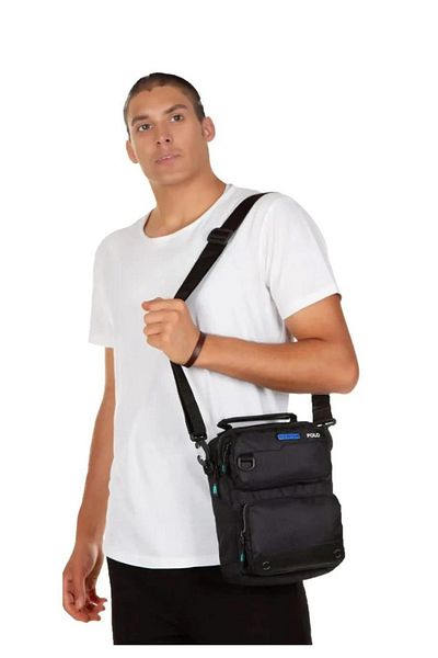 KAFF Newish Black Double Pocket Luxury Cuatro Bag with Shoulder Strap