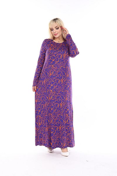 mami butik Long Maxi Length Viscose Combed Cotton Dress - Plus Size, Long Sleeve, Suitable for Hijab