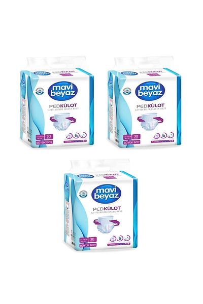 Mavi beyaz Pad Panties Adult Patient Diapers Large Size-large 30 Pieces 3 Packs 90 Uses