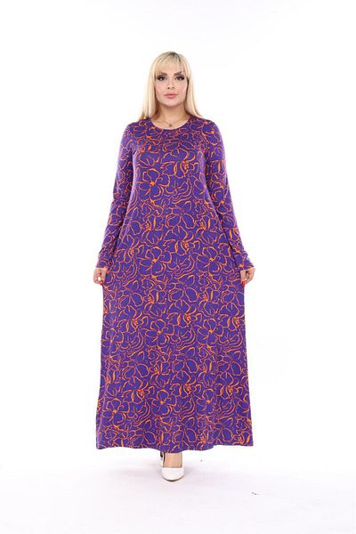 mami butik Long Maxi Length Viscose Combed Cotton Dress - Plus Size, Long Sleeve, Suitable for Hijab