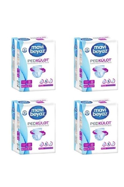 Mavi beyaz Pad Absorbent Panties Patient Diapers Large Large (120 Pieces)