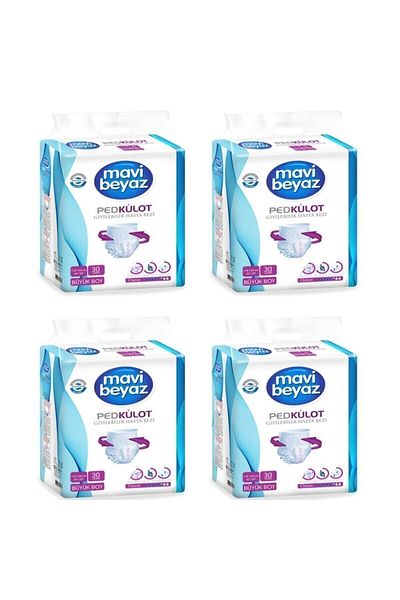 Mavi beyaz Pad Panties Adult Patient Diapers Large Size-large 30 Pieces 4 Packs 120 Uses