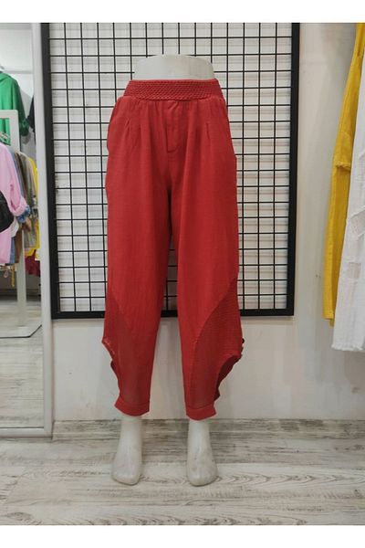 Butik Şans Ankle-tied Mesh Detailed Shalwar Trousers