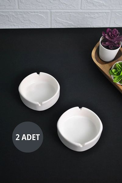 Decovio Στρογγυλό απλό τασάκι 10 cm - 2 ματ κεραμικά τασάκια