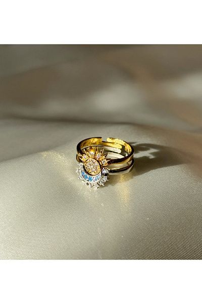 Harlofia Jewelry Adjustable Moon Sun Rings - Friendship
