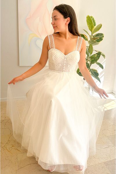 MAUNAU Plus Size Tulle Wedding Dress/Wedding Dress