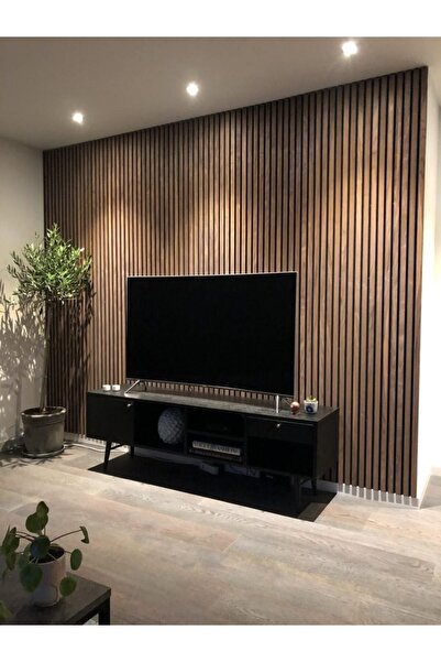 Akupanel Mod14 60x245 Cm Ceviz Rengi Akustik Ahşap Duvar Paneli