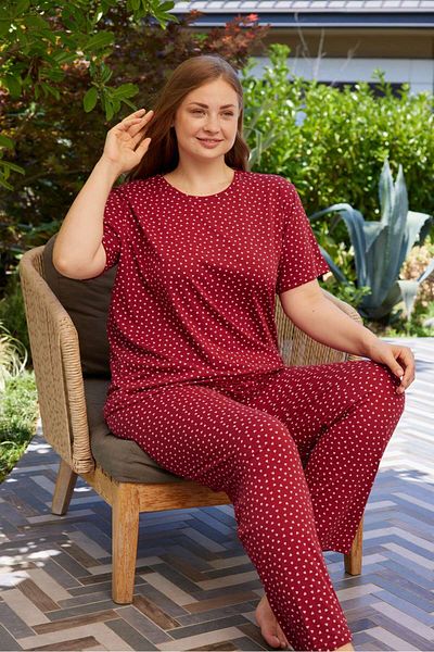 PİJAMOOD Set de pijamale din bumbac cu mâneci scurte Battal Size
